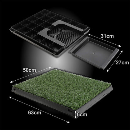 Paw Mate Pet Dog Potty Tray Training Toilet 63cm x 50cm + Grass Mat, Easy Clean