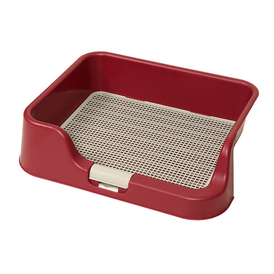 PS KOREA Dog Potty Tray 52.6cm x 43cm x 15cm - Leak-Proof, Raised Walls, Wine