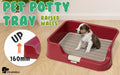 PS KOREA Dog Potty Tray 52.6cm x 43cm x 15cm - Leak-Proof, Raised Walls, Wine - SuperSaverAU - view 2