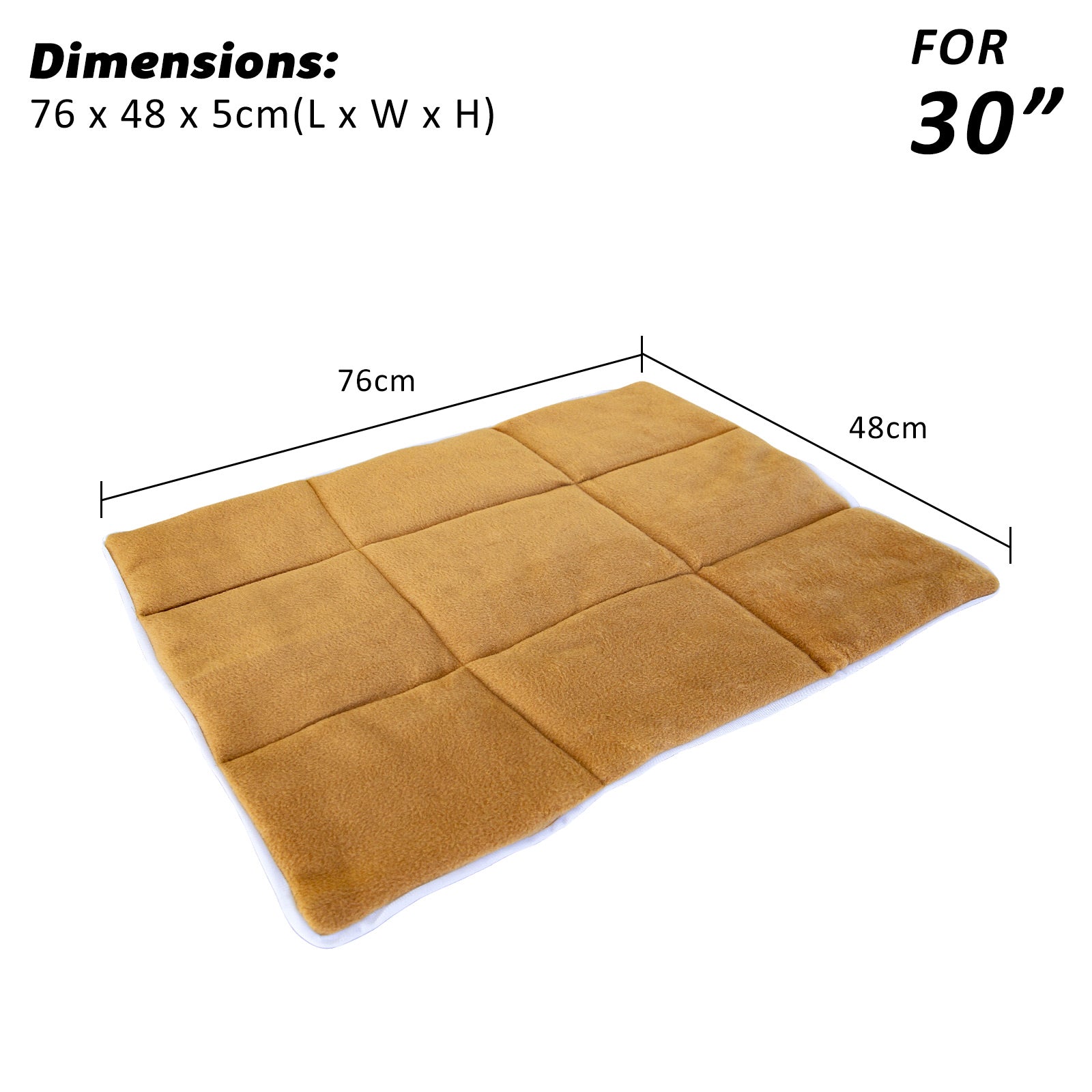 Paw Mate Beige Polar Fleece Pet Cushion Mat - 30in