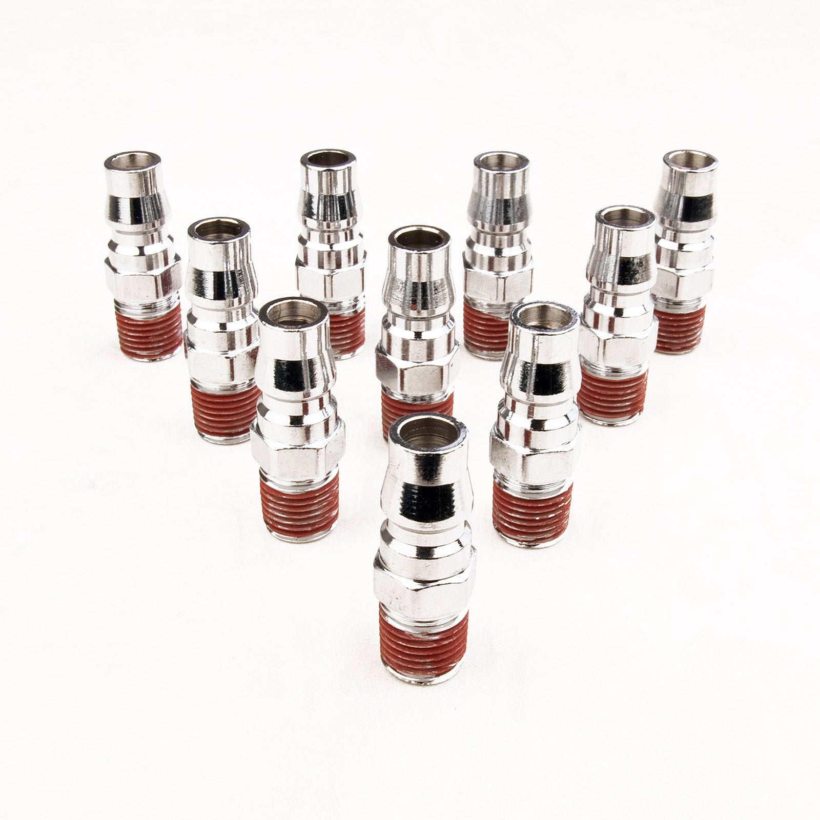 Dynamic Power Nitto Type Male Air Coupling Fittings - 1/4 Inch, 10 Pack