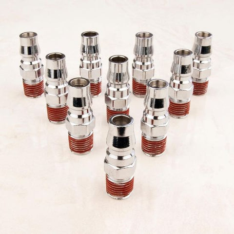Dynamic Power Nitto Type Male Air Coupling Fittings - 1/4 Inch, 10 Pack