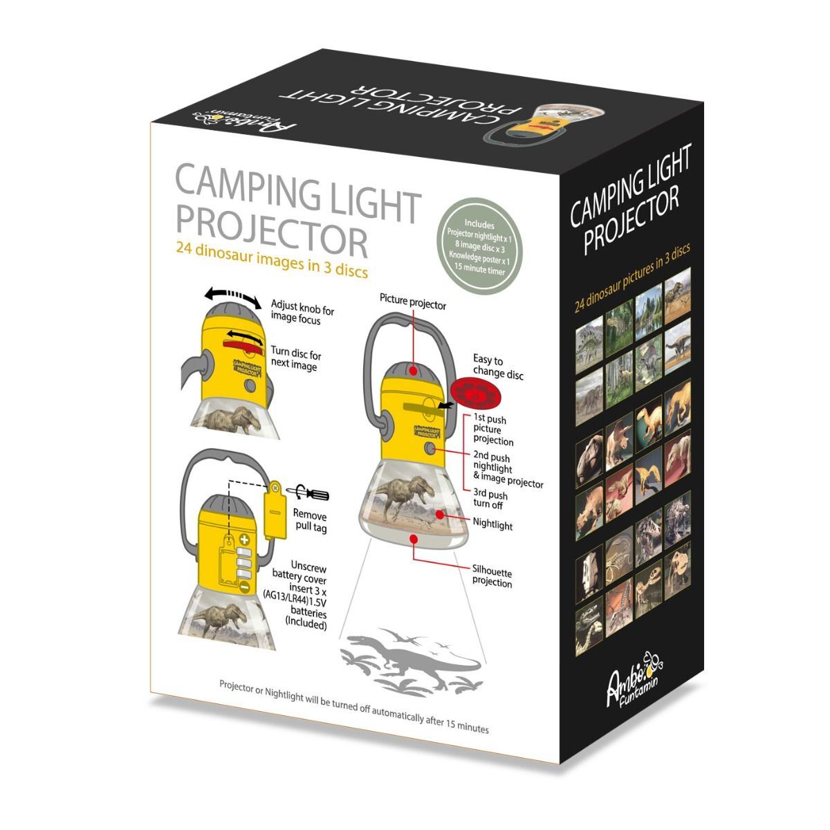 Dinosaur Mini Night Light Camping Projector - Lantern Torch Kids Learning Toy - SuperSaverAU - view 3