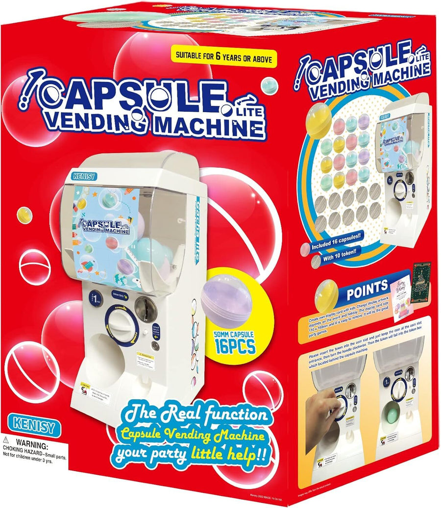 Gachapon Capsule Toy Vending Machine Lite Mini Collectible Gacha Dispenser Stackable WHITE - SuperSaverAU - view 1