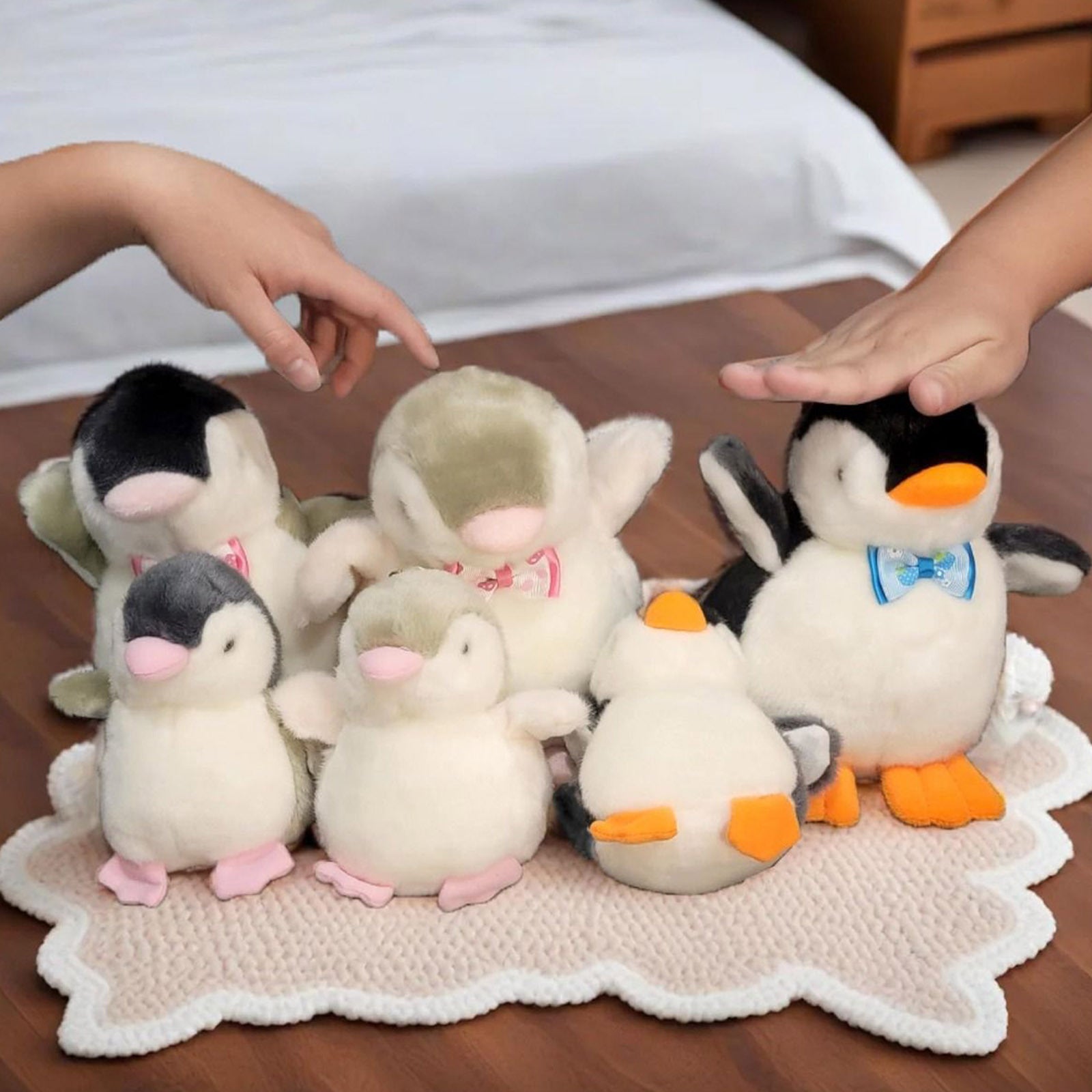2X Plush Penguin Keychain Or Doll With Sound Activation GREY - SuperSaverAU - view 4