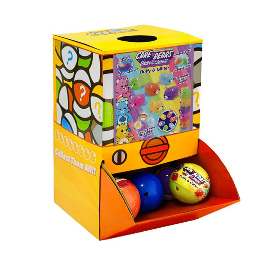 40X Care Bears Glitter Squishy Toy Capsules 50mm Collectible Gacha w Display Box - SuperSaverAU - view 1