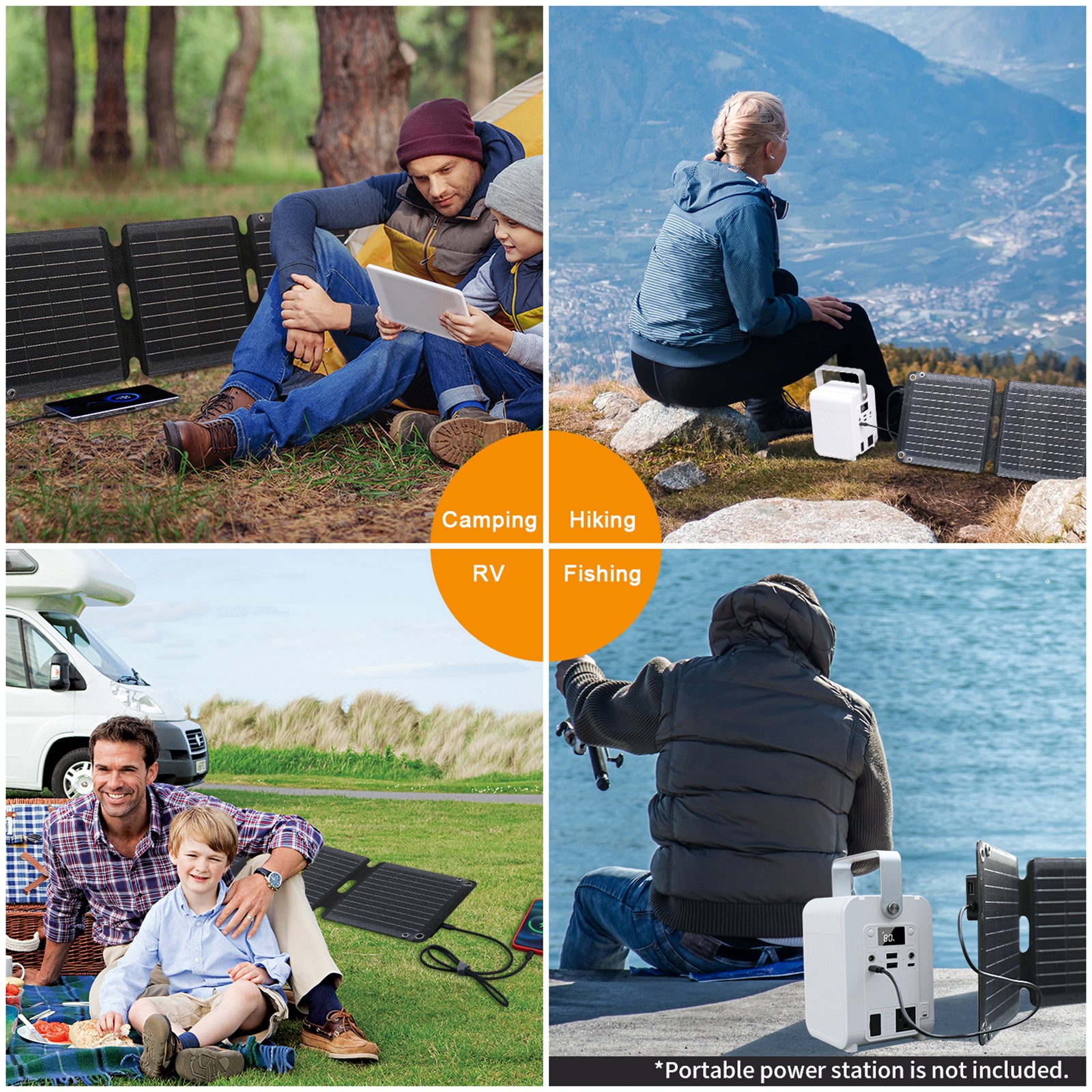 JumpsPower 60W Portable Solar Panel Charger, Foldable, Lightweight, Waterproof - SuperSaverAU - view 3
