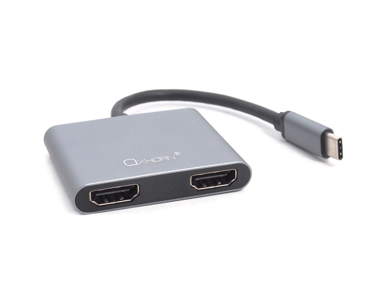 Oxhorn USB C Multi Display Adapter - 2 HDMI 4K@30Hz, USB 3.0, PD Charging - SuperSaverAU - view 1