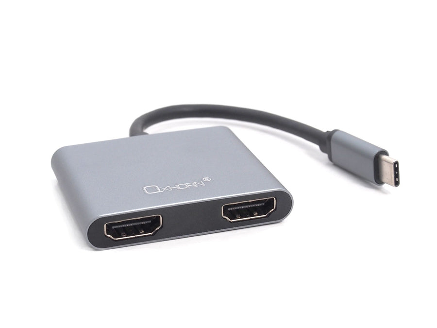 Oxhorn USB C Multi Display Adapter - 2 HDMI 4K@30Hz, USB 3.0, PD Charging - SuperSaverAU - view 1