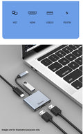 Oxhorn USB C Multi Display Adapter - 2 HDMI 4K@30Hz, USB 3.0, PD Charging - SuperSaverAU - view 4