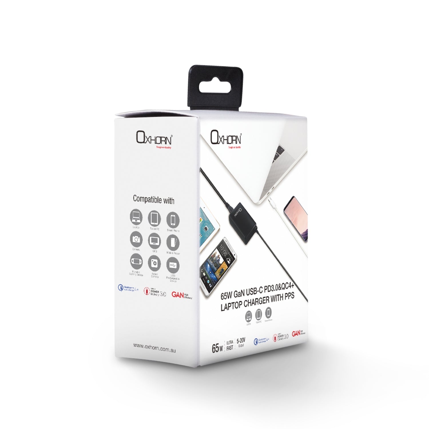 Oxhorn 65W USB-C GaN Fast Charger NB-PD65B - Black