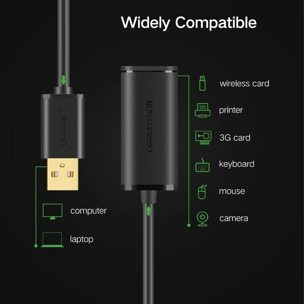 UGREEN USB 2.0 Active Extension Cable 10M, Fast Data Transfer, Universal Compatibility - SuperSaverAU - view 4