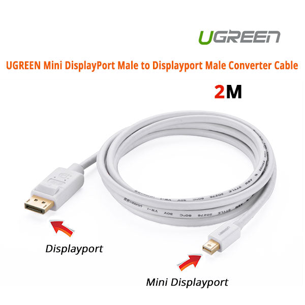 UGREEN Mini DisplayPort Male to Displayport Male Converter Cable (10408) - SuperSaverAU - view 1