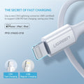 UGREEN 10493 Type-C to MFI iPhone M/M Cable Rubber Shell 1M White - SuperSaverAU - view 4