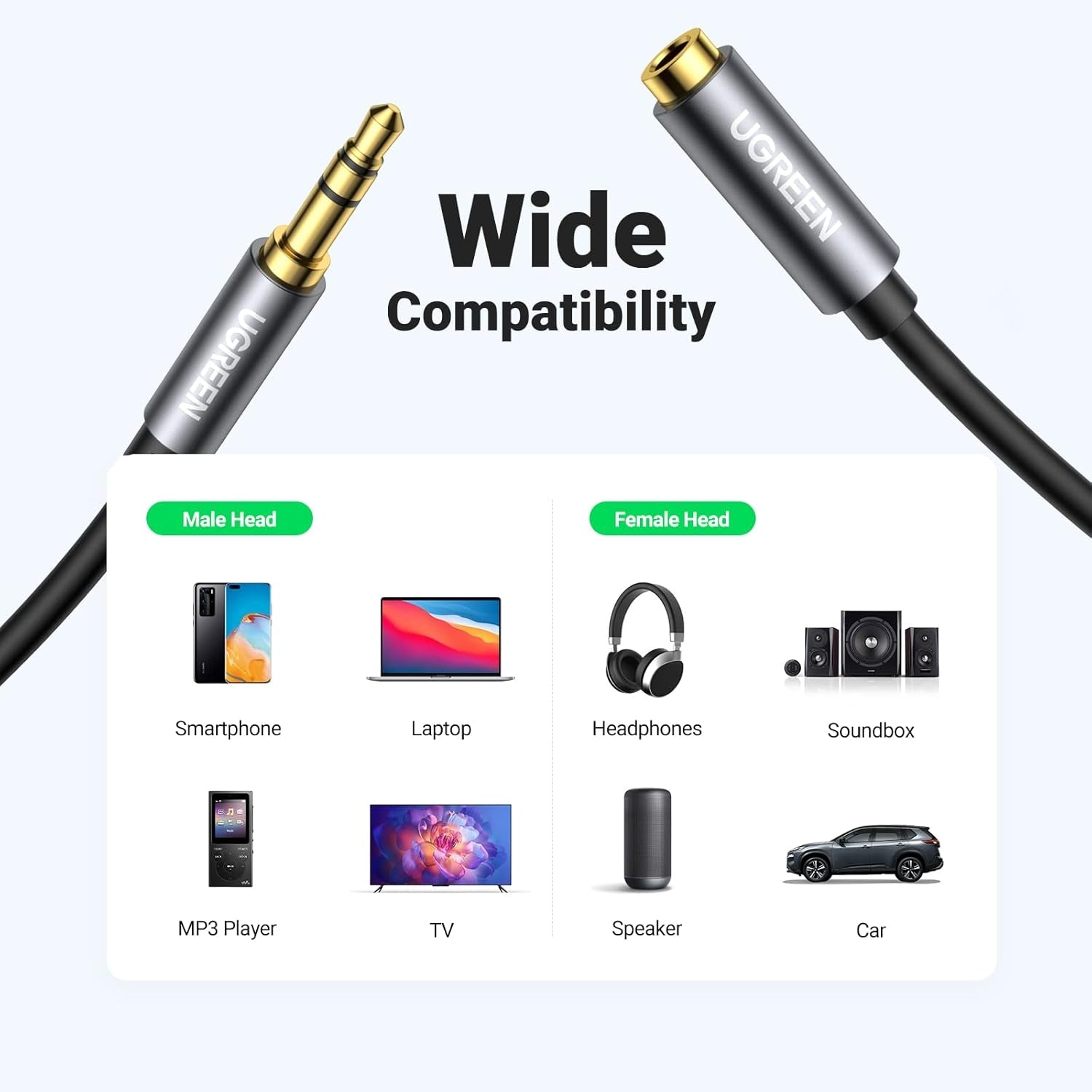UGREEN 10592 3.5mm Headphone Extension Cable 1m - SuperSaverAU - view 7
