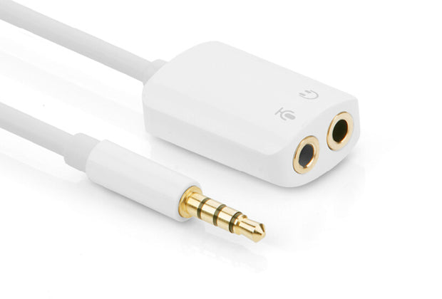 UGREEN 3.5mm Headset Splitter Adapter Male to Dual Female - White