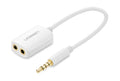 UGREEN 3.5mm Headset Splitter Adapter Male to Dual Female - White