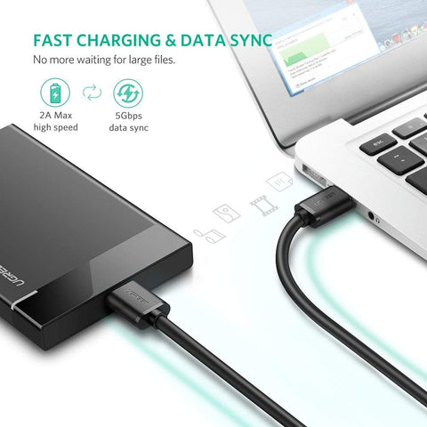 UGREEN USB 3.0 A Male to Micro USB 3.0 Male Cable 1m (Black) 10841 - SuperSaverAU - view 2