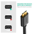 UGREEN USB 3.0 A Male to Micro USB 3.0 Male Cable - Black 2M (10843) - SuperSaverAU - view 3