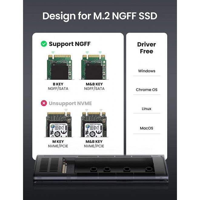 UGREEN 10903 M.2 SATA NGFF SSD Hard Drive Enclosure - SuperSaverAU - view 6