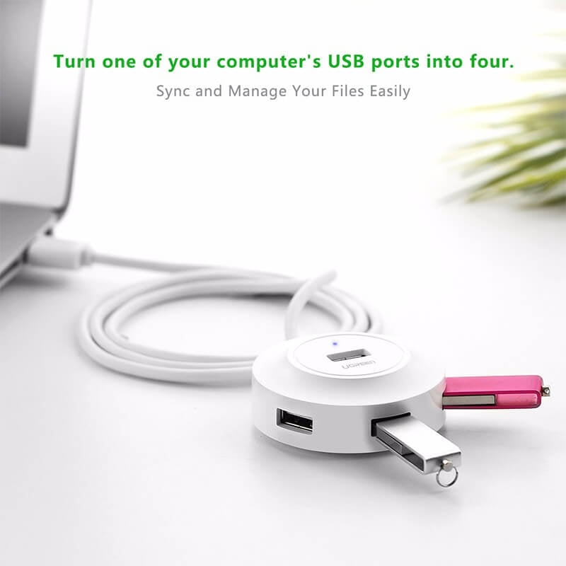 UGREEN 20270 USB 2.0 4-Port Hub White - SuperSaverAU - view 3