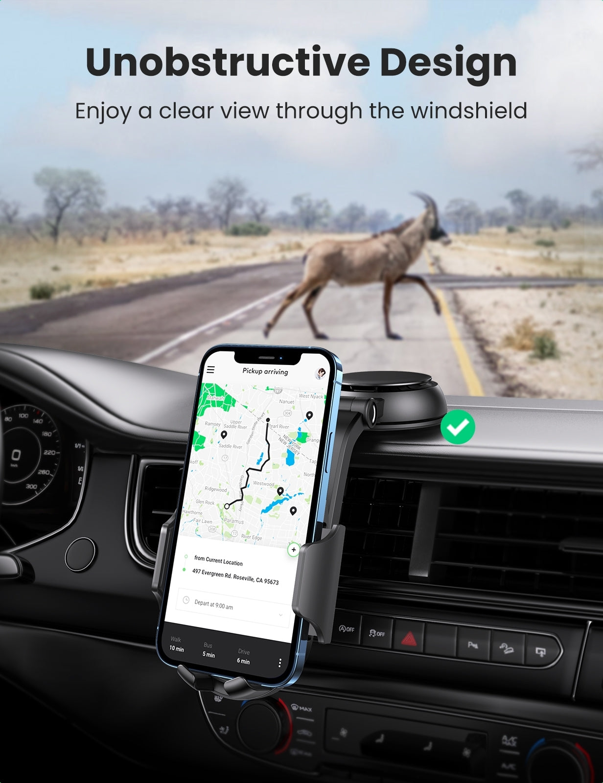 UGREEN 20473 Waterfall-Shaped Suction Cup Phone Mount - SuperSaverAU - view 3
