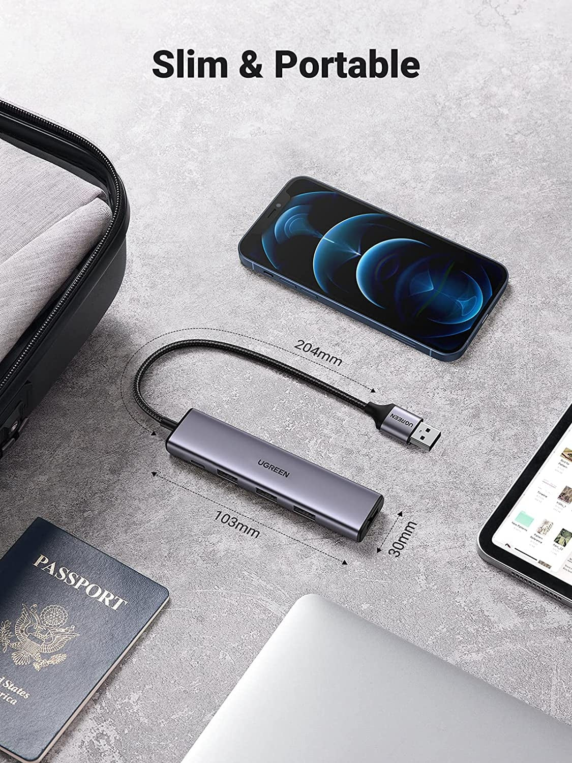 UGREEN 20805 USB 3.0 4-Port Hub with USB-C Power Port - SuperSaverAU - view 7