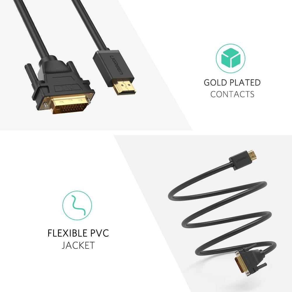UGREEN HDMI To DVI 24+1 Cable 1M (30116) - SuperSaverAU - view 7