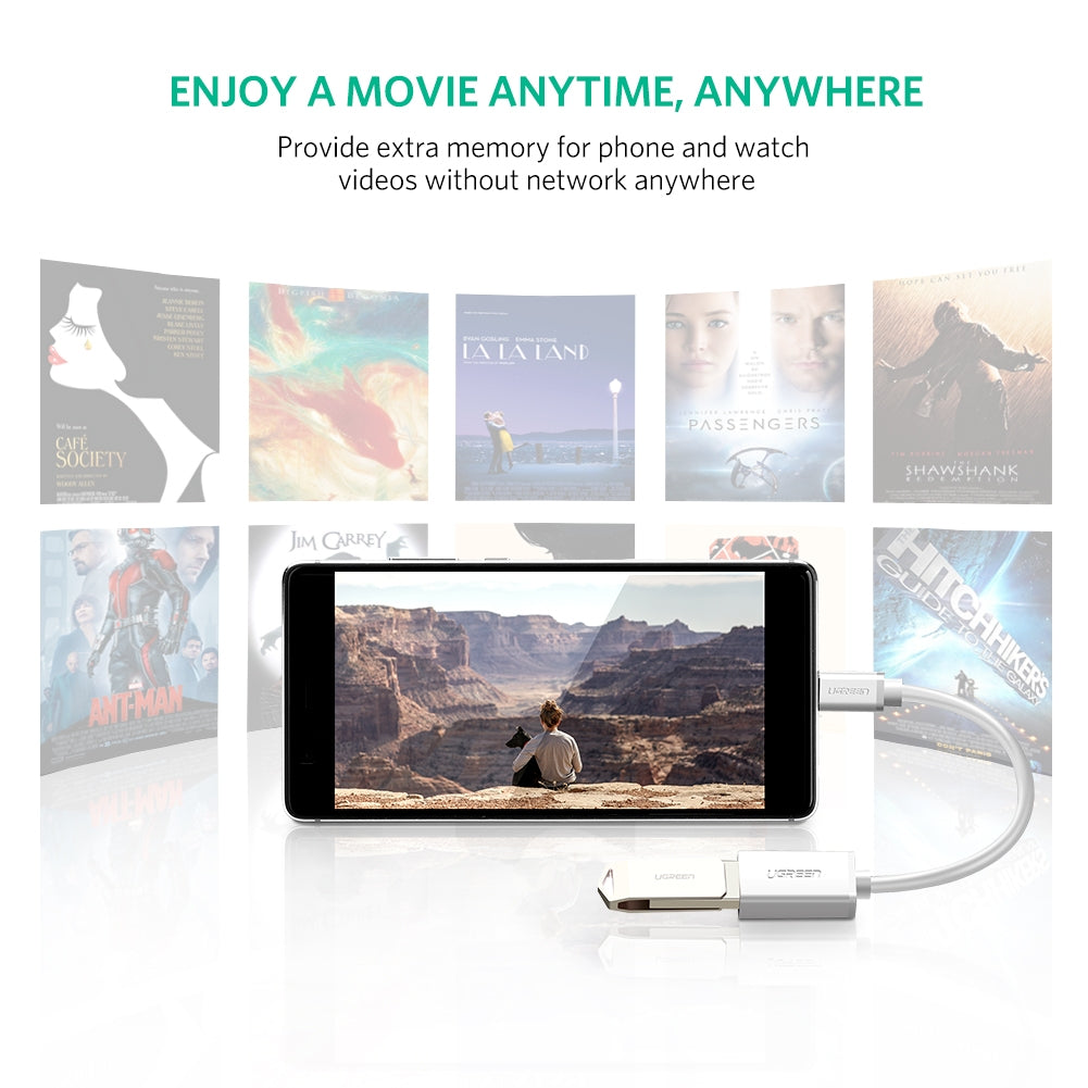 UGREEN USB Type-C Male to USB 3.0 Type A Female OTG Cable - White 15CM (30702) - SuperSaverAU - view 3