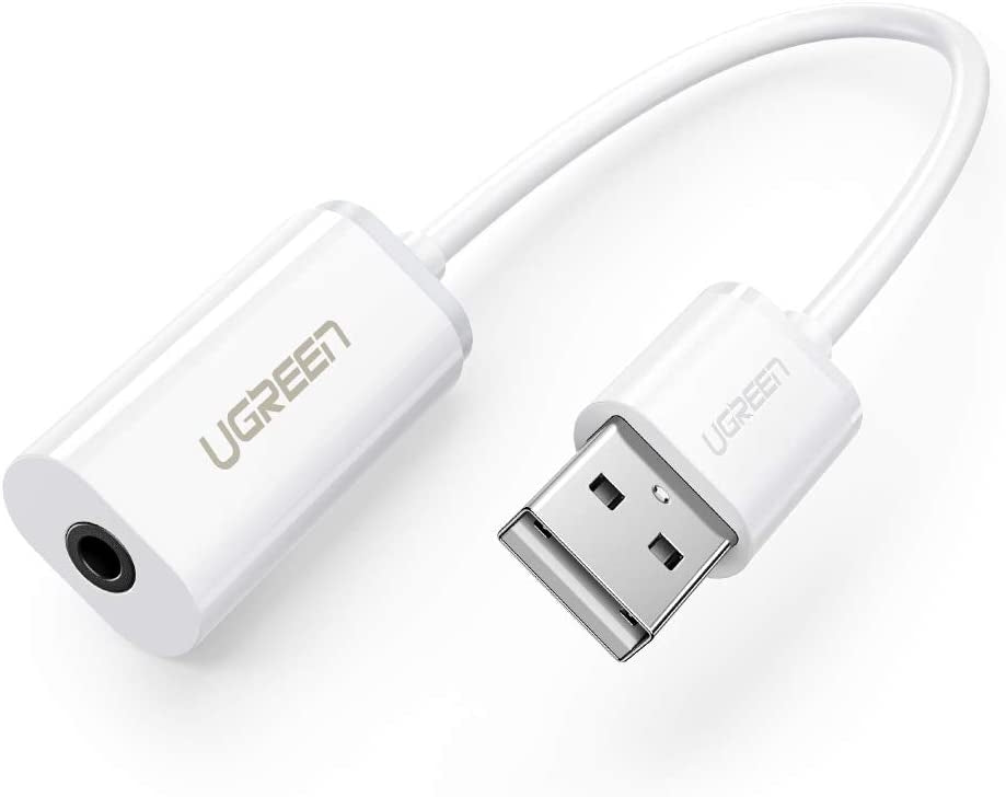 UGREEN USB A Male to 3.5 mm Aux Cable (White) - SuperSaverAU - view 1