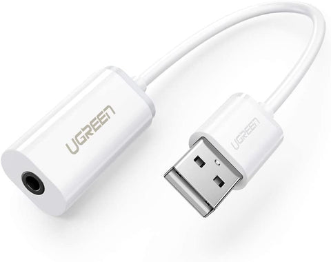 UGREEN USB A Male to 3.5 mm Aux Cable (White) - SuperSaverAU - view 1