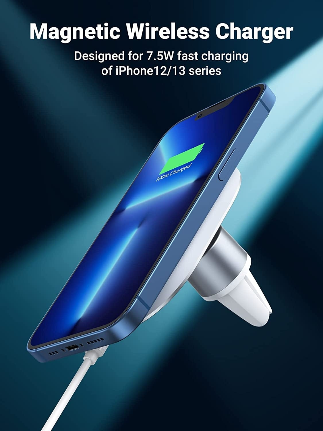 UGREEN Magnetic Wireless Car Charger for iPhone 13/12 - 7.5W Fast Charging, Strong Hold - SuperSaverAU - view 3