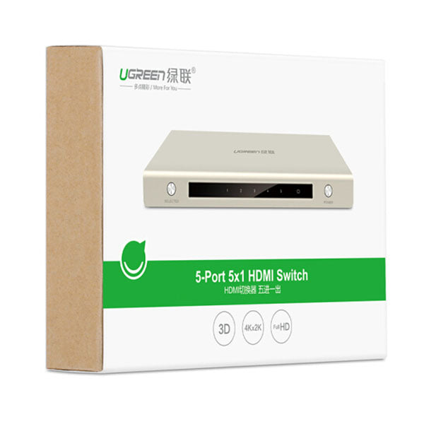 UGREEN HDMI 5 x 1 Switch  Zinc Alloy 40279 - SuperSaverAU - view 3