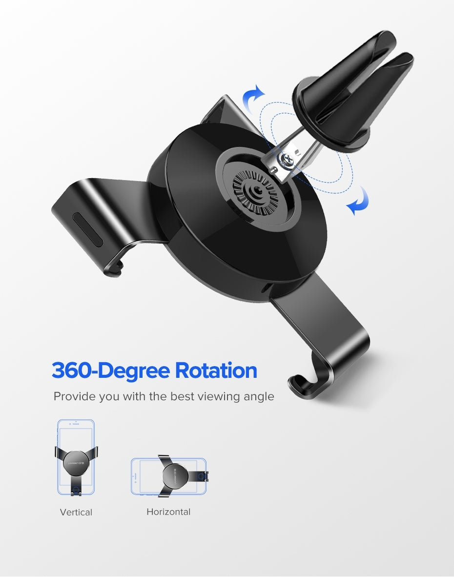 UGREEN Gravity Car Phone Holder for Ventilation Grille, 6.3-8.8 cm, 360° Rotation - SuperSaverAU - view 6