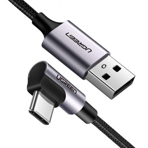 UGREEN 50123 Angled USB-C Cable 1M - Gray Black