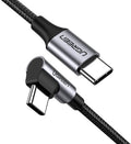 UGREEN Angled USB-C to USB-C 60W Cable 1M - Gray Black