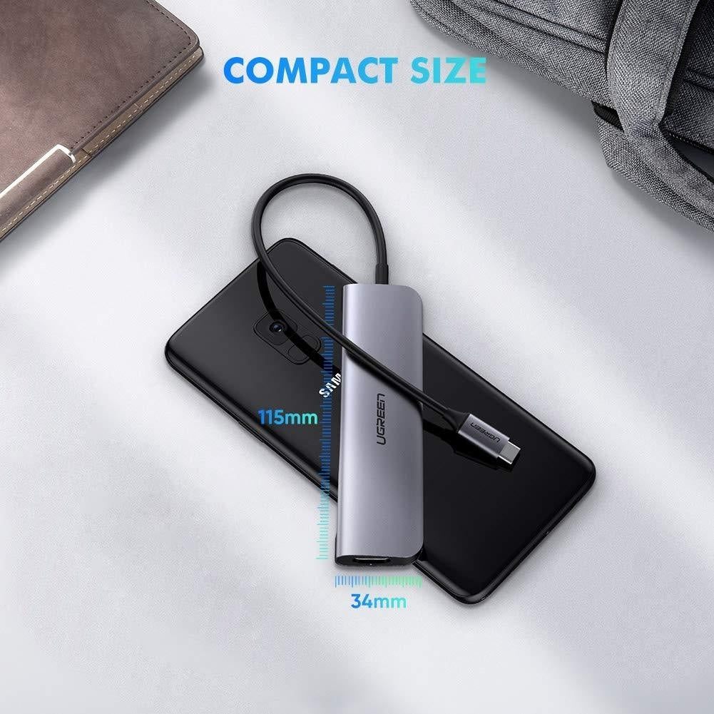 UGREEN TypeC 5 in 1 Adaptor - HDMI + USB 3.0*3 + TypeC PD Power Converter (50209) - SuperSaverAU - view 4