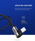 UGREEN 60521 USB-A to 8-pin 90 Degree Angel Cable 1M - SuperSaverAU - view 2