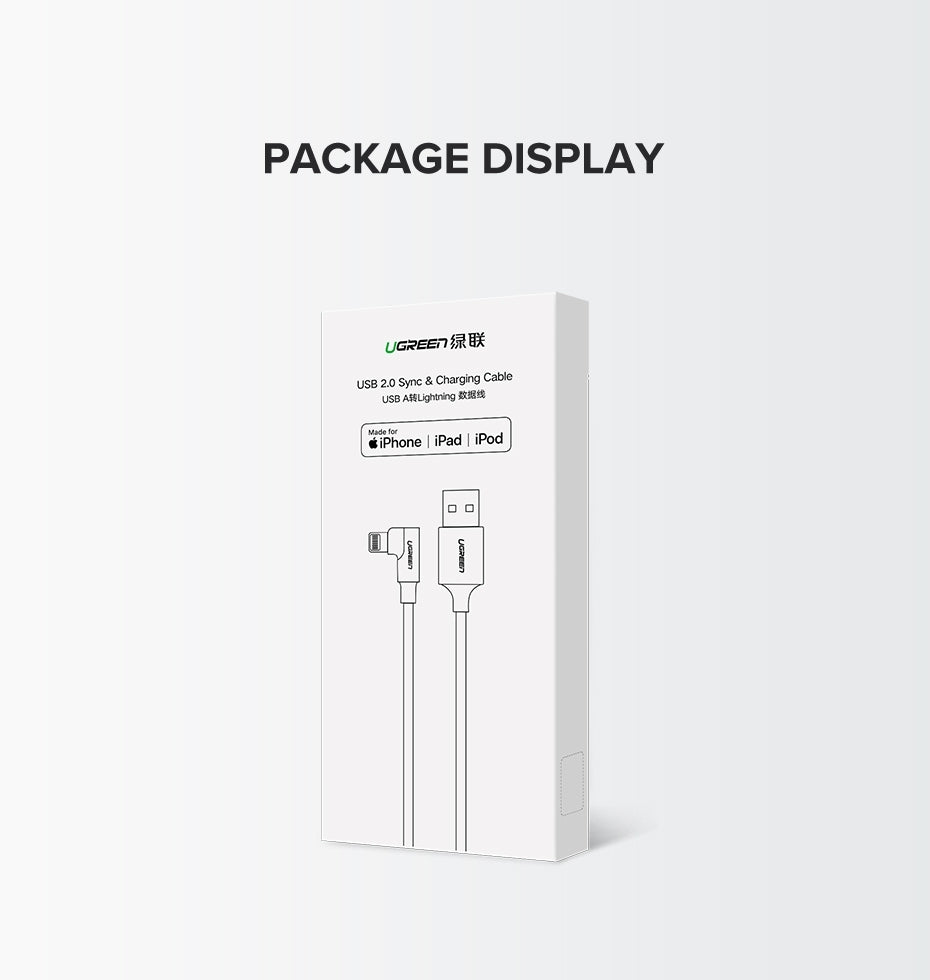 UGREEN 60521 USB-A to 8-pin 90 Degree Angel Cable 1M - SuperSaverAU - view 10