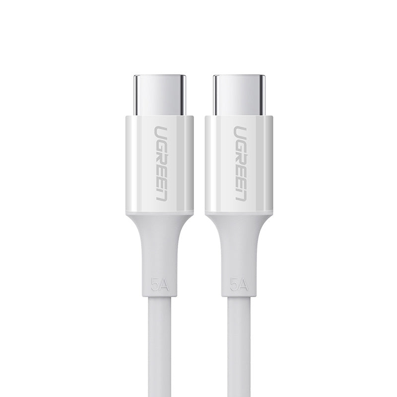 UGREEN 60552 USB-C 2.0 to TYPE-C Male to Male Data Cable 5A 2M White - SuperSaverAU - view 1