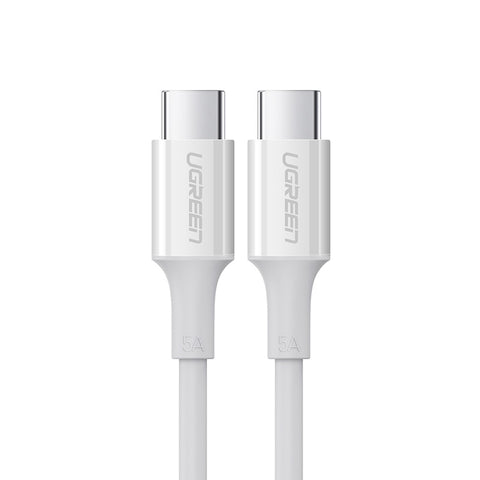 UGREEN 60552 USB-C 2.0 to TYPE-C Male to Male Data Cable 5A 2M White - SuperSaverAU - view 1