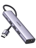 UGREEN 60554 USB 3.0 to Ethernet Adapter 5 in 1 Multiport Hub with Gigabit RJ45 - SuperSaverAU - view 1
