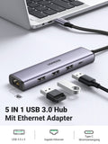 UGREEN 60554 USB 3.0 to Ethernet Adapter 5 in 1 Multiport Hub with Gigabit RJ45 - SuperSaverAU - view 4