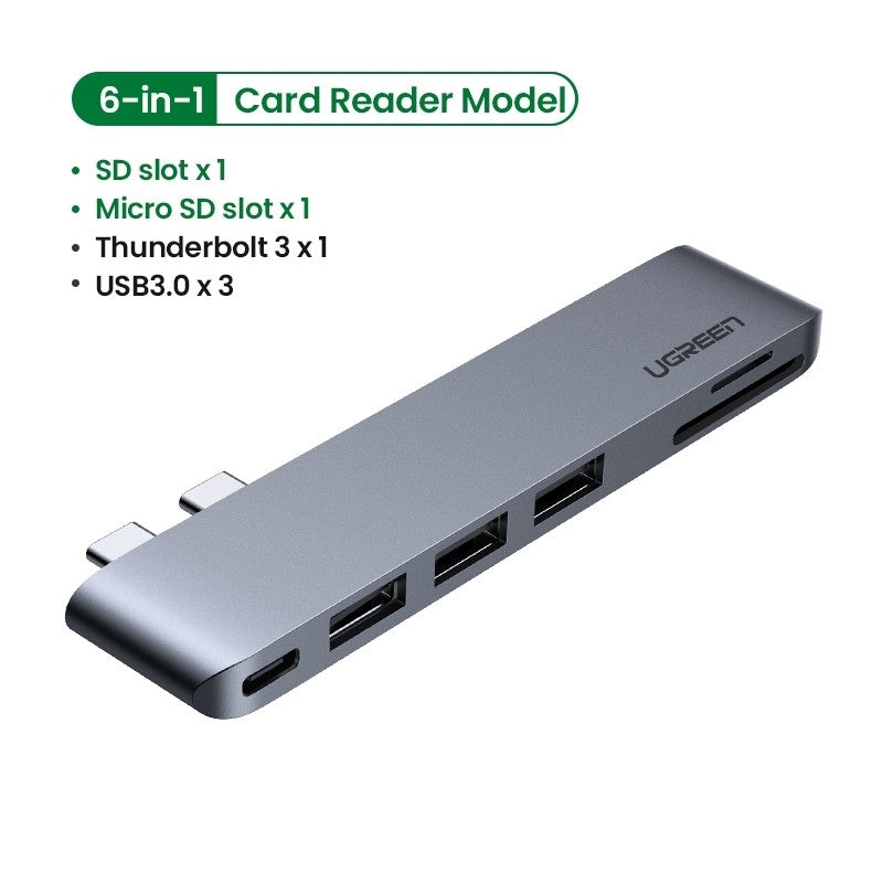 UGREEN 60560 USB-C Hub for MacBook Aluminum Type-C Adapter with 3 USB 3.0 100W - SuperSaverAU - view 2
