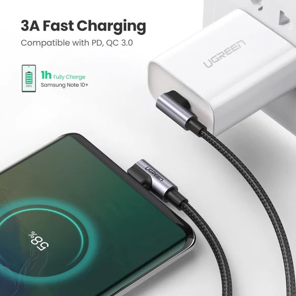 UGREEN 70529 60W Angle USB C to C Cable 1M - SuperSaverAU - view 3