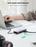 UGREEN USB-C To 3*USB 3.0 A+HDMI+VGA+RJ45 Gigabit+SD/TF+AUX3.5mm+PD Converter Gray with PD 80133 - SuperSaverAU - view 3