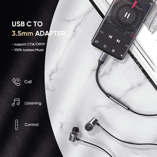 UGREEN USB-C to 3.5mm Headphone Adapter, DAC Chip, Durable Aluminum, Plug-and-Play - SuperSaverAU - view 2