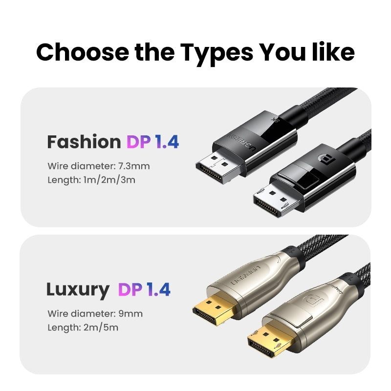 UGREEN 8K DisplayPort 1.4 Cable 1M, 32.4Gbps, Dynamic HDR, Multi-Purpose - SuperSaverAU - view 8