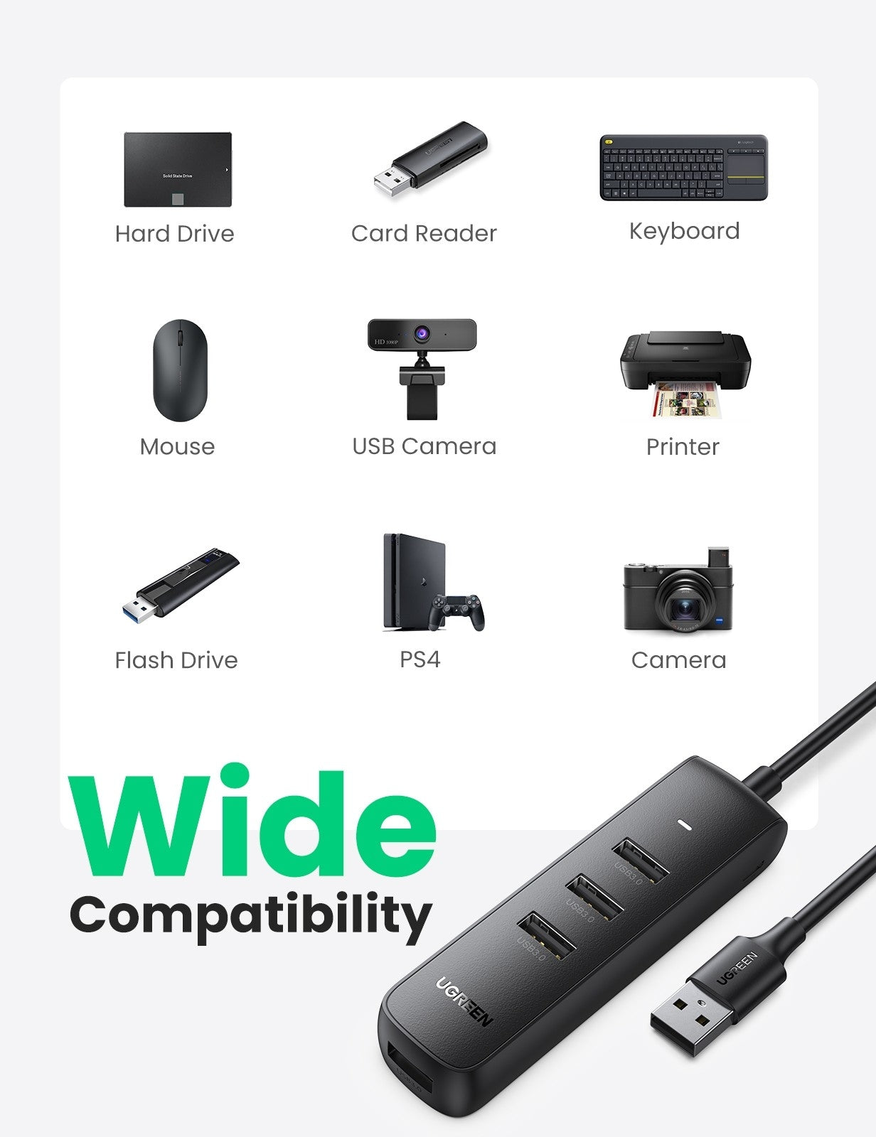 UGREEN 80657 USB 3.0 4-Port Hub - SuperSaverAU - view 3