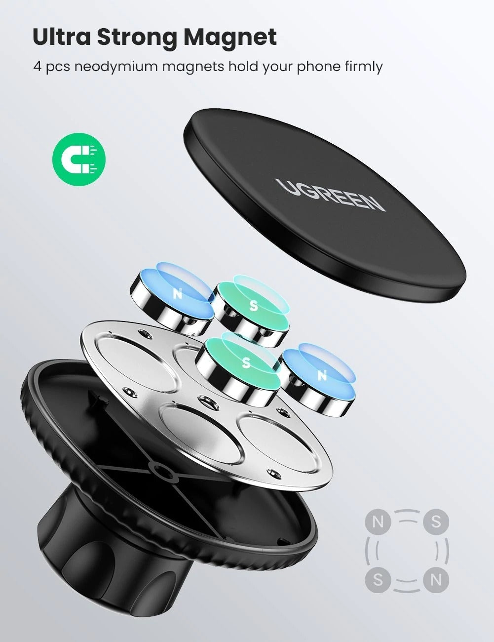 UGREEN 80785 Magnetic Phone Car Mount - SuperSaverAU - view 4